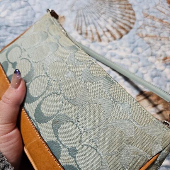 RARE 2004 Vintage Y2K Coach Demi Shoulder Bag in Gray Blue Signature Jacquard - Picture 4 of 8